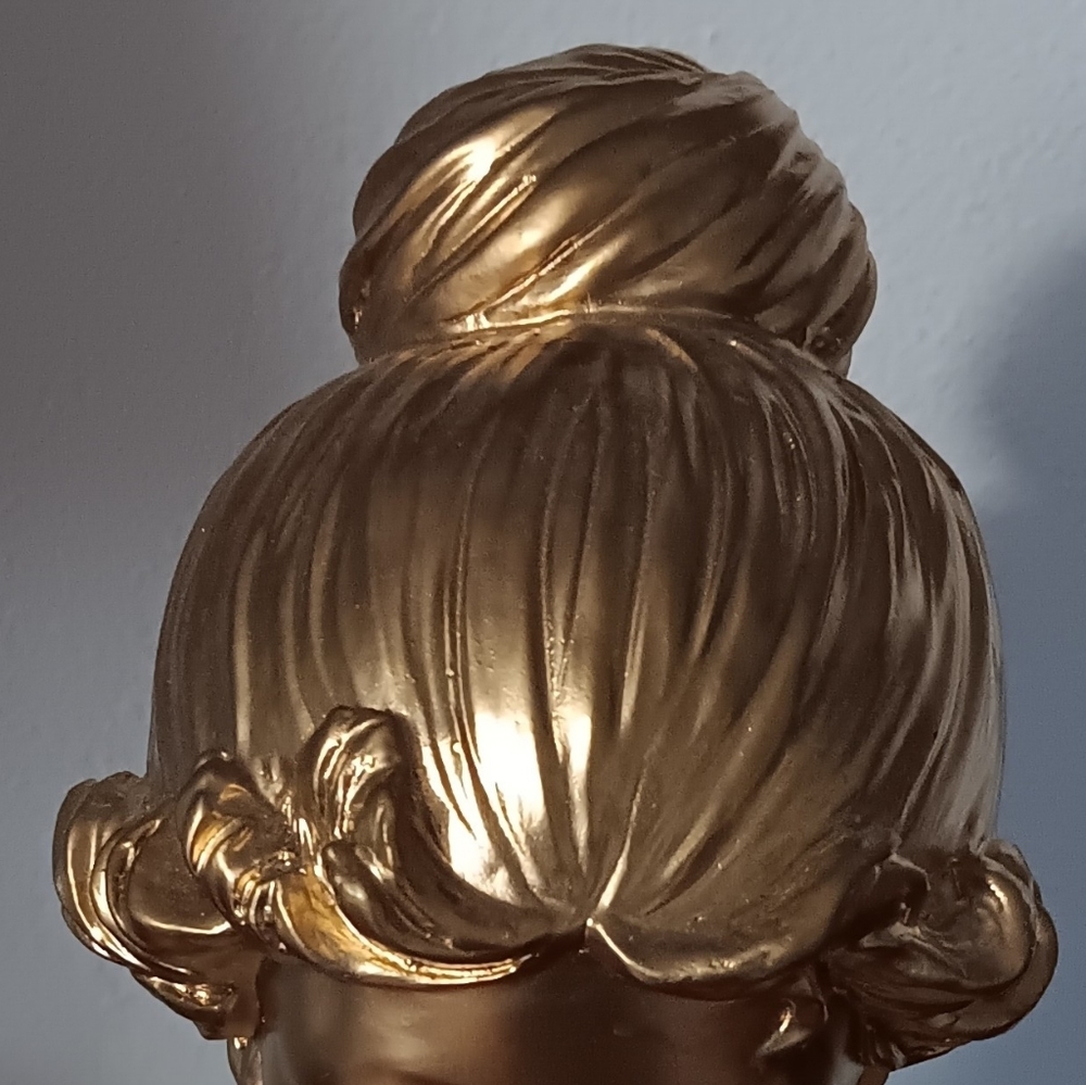 Venus Style  Gold Color Plaster Bust Statue Gild Rome - Picture 10 of 12